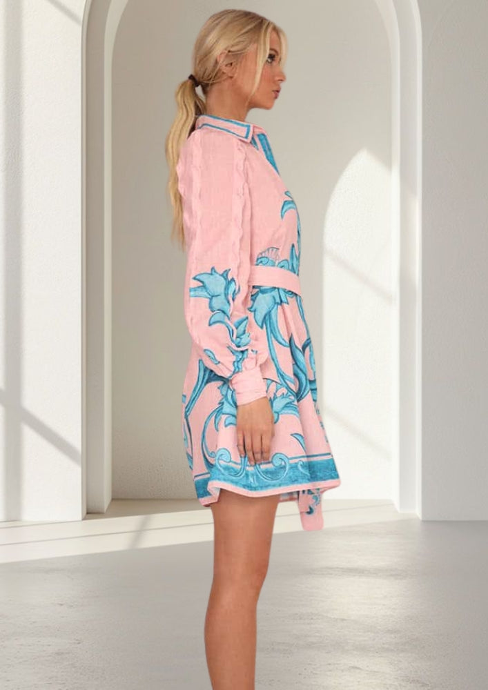 Melody Linen Short Dress | Pink