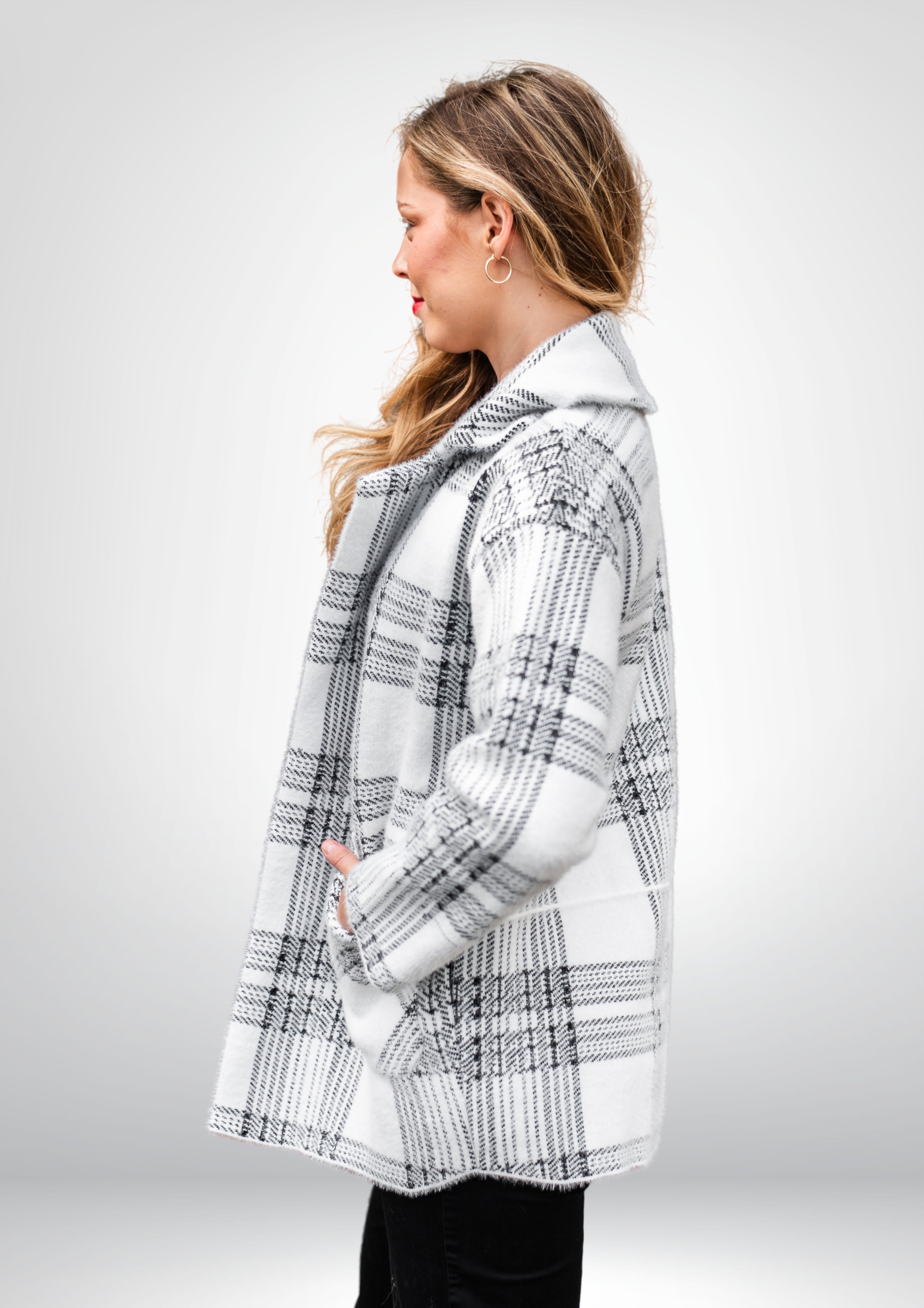 Lana Soft Coatigan | BLK-WHT