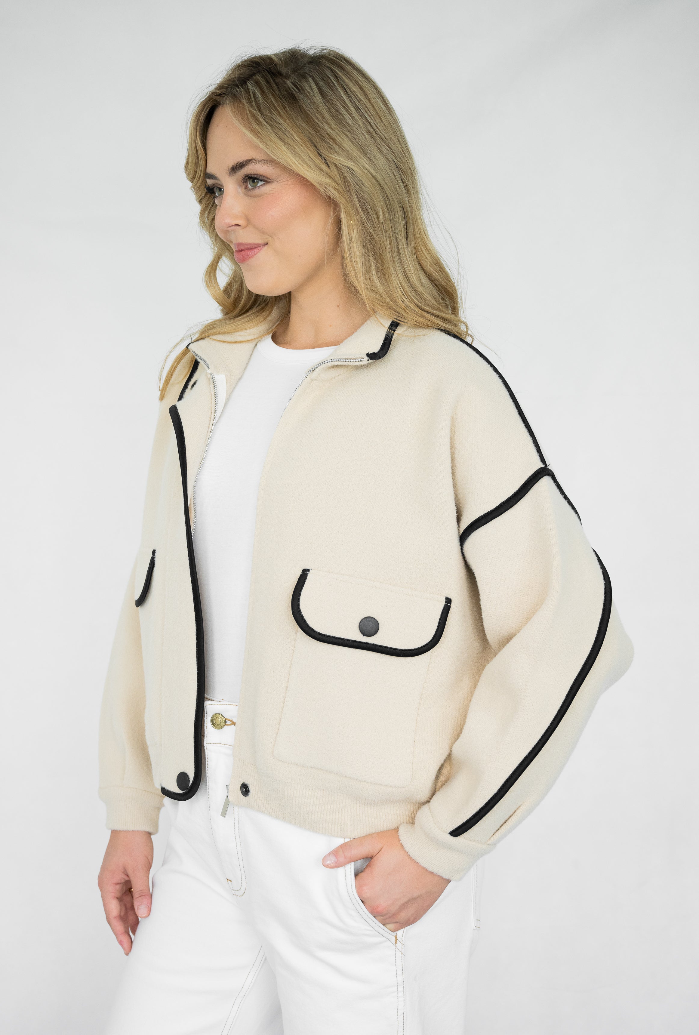 Aspen Jacket | Beige - Blk