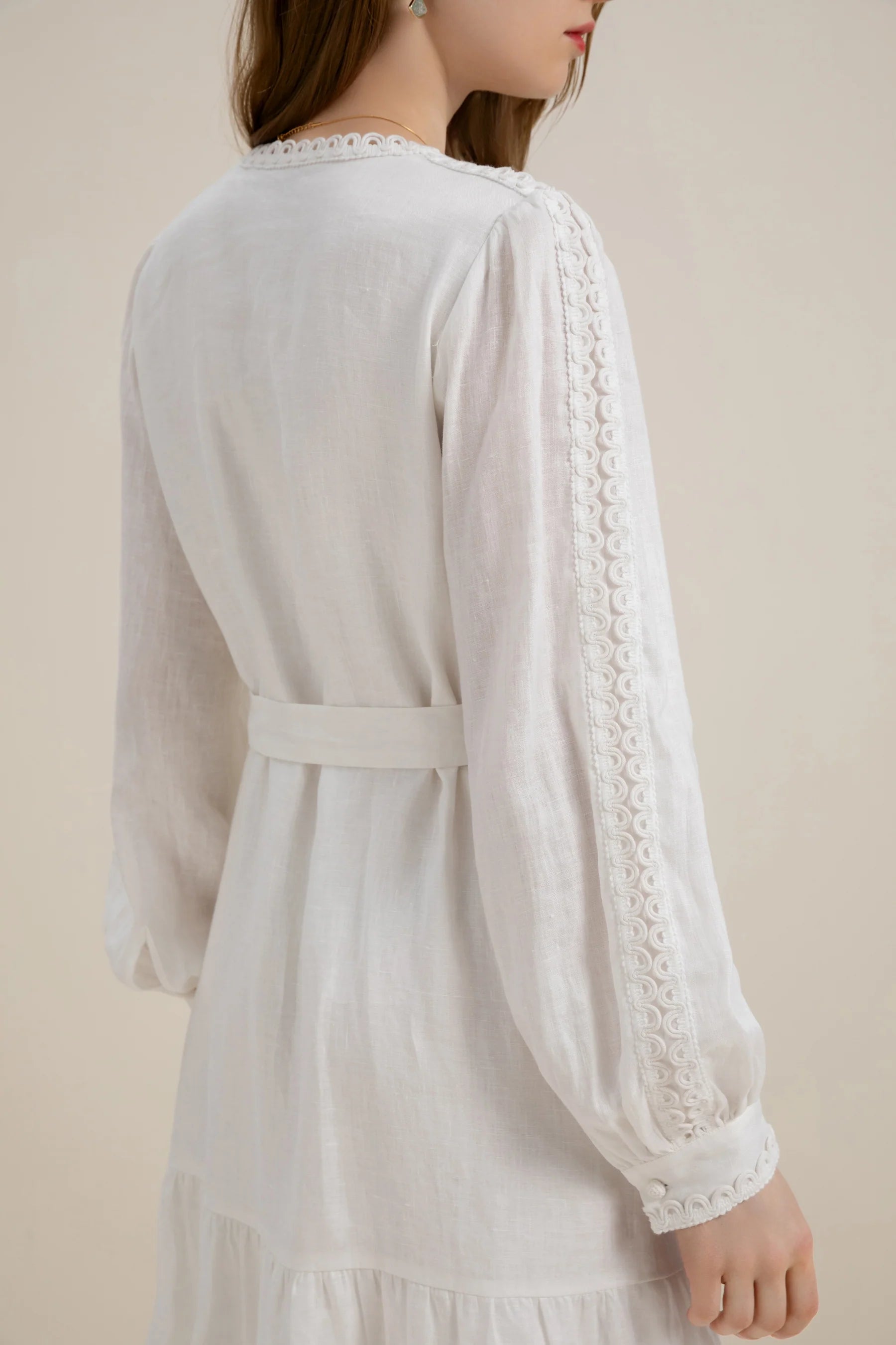 GDS Angelica Linen Short Dress | White