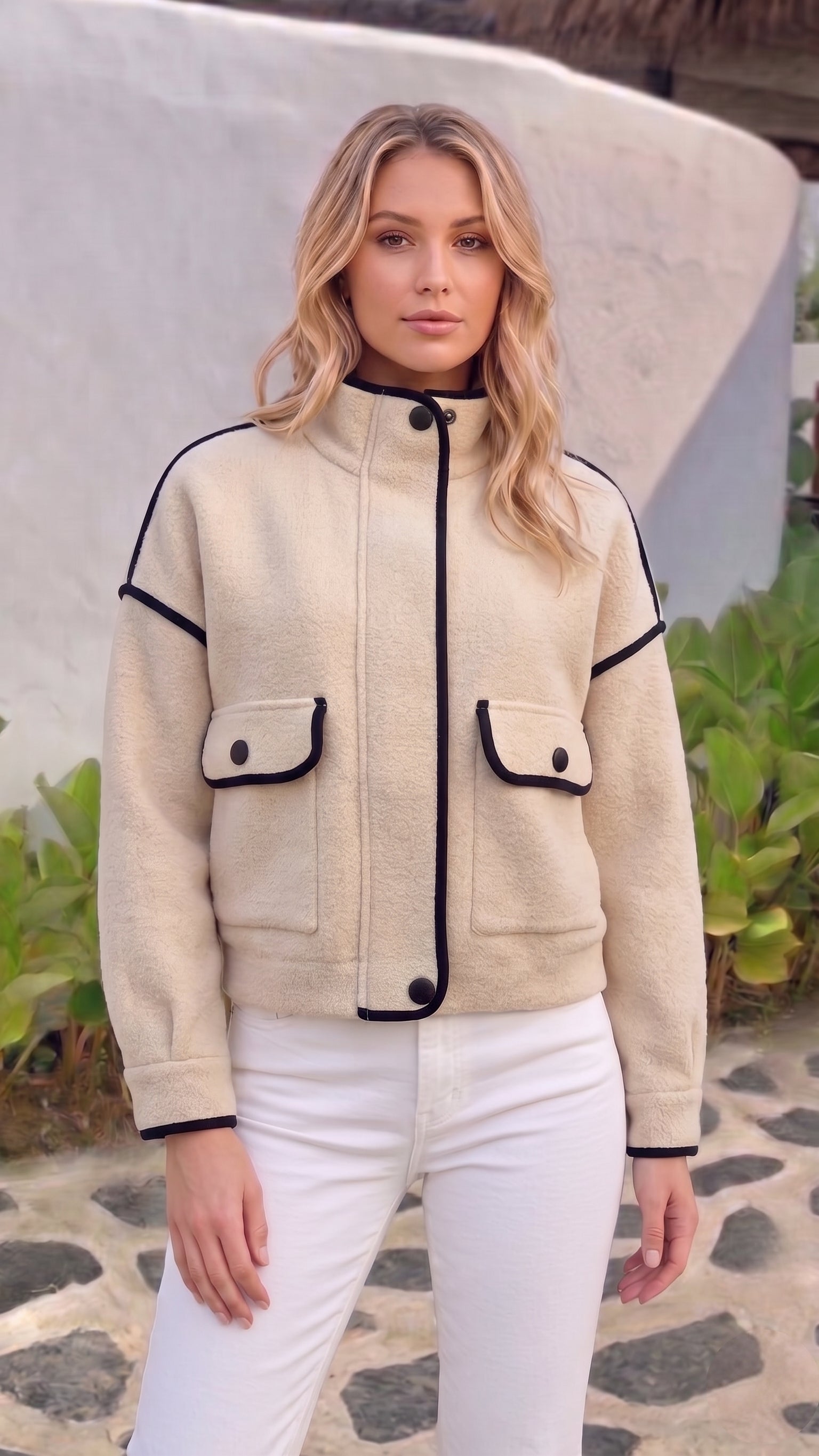 Aspen Jacket | Beige - Blk
