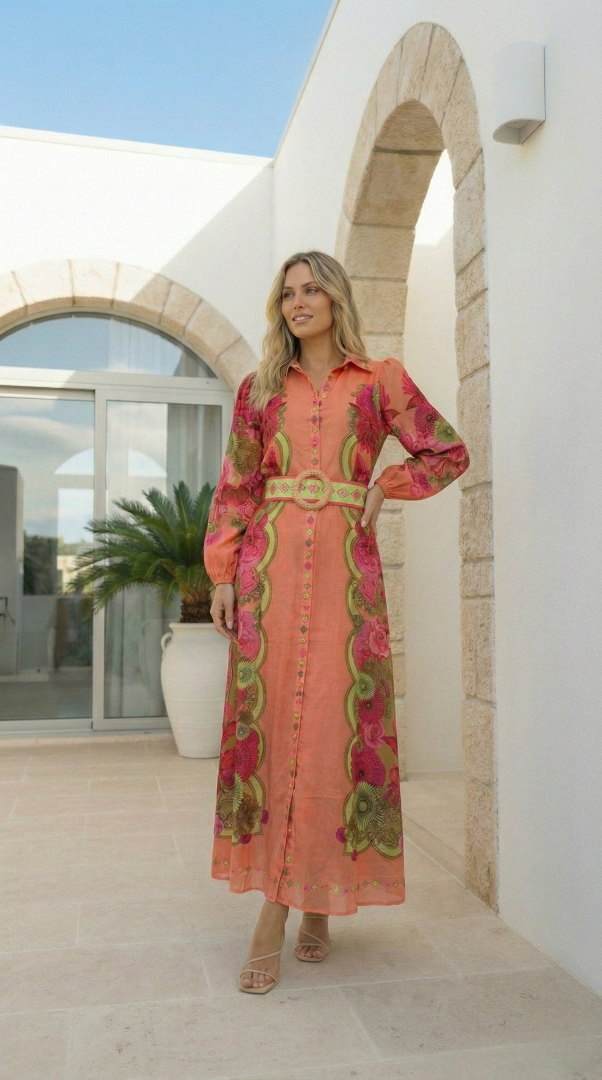 Vera Linen Dress | Melon