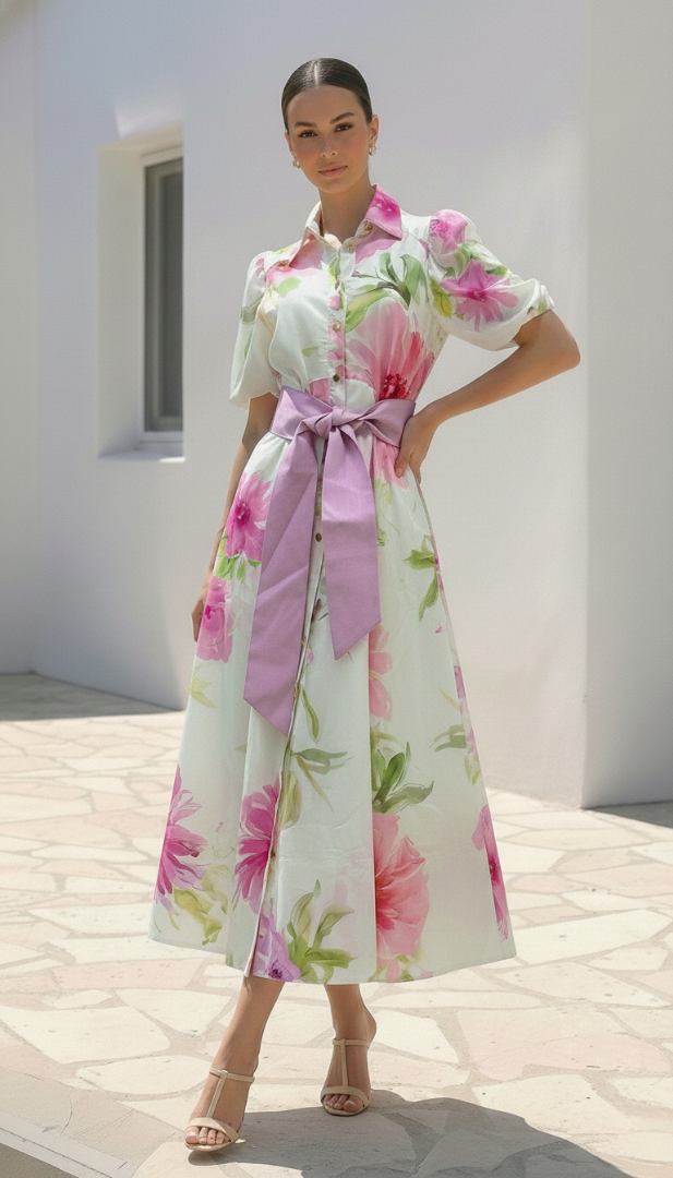 Anna Dress | White Floral