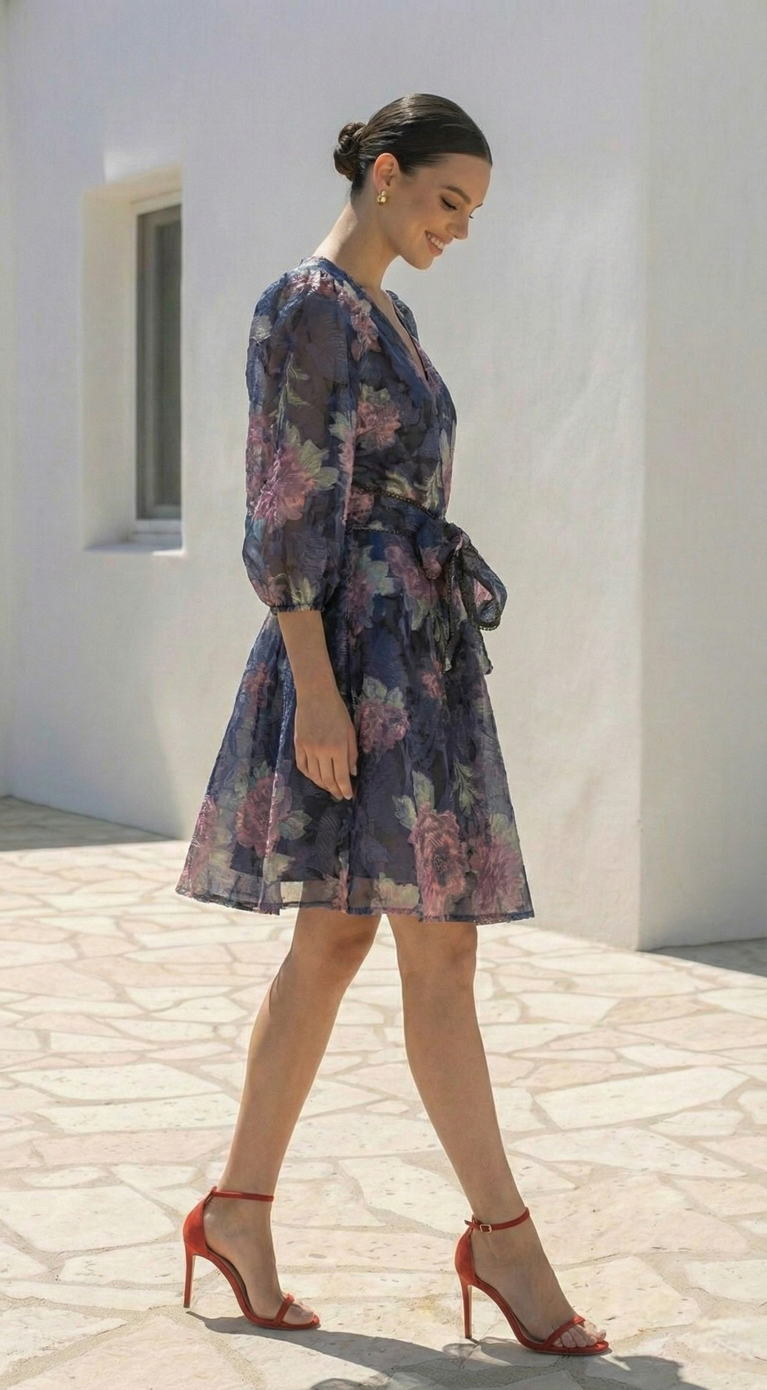 Morgan Short Dress | Navy Floral