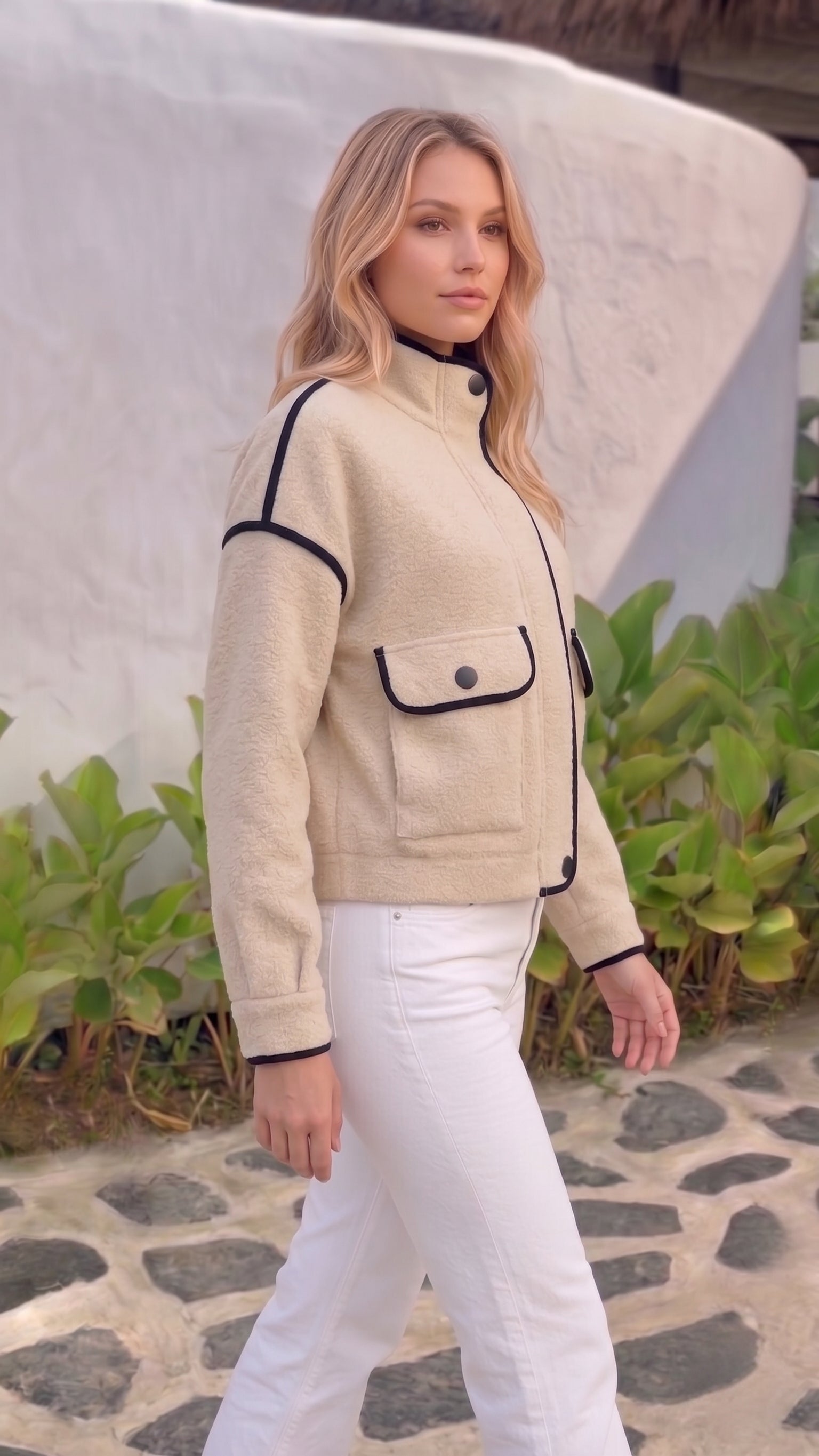 Aspen Jacket | Beige - Blk