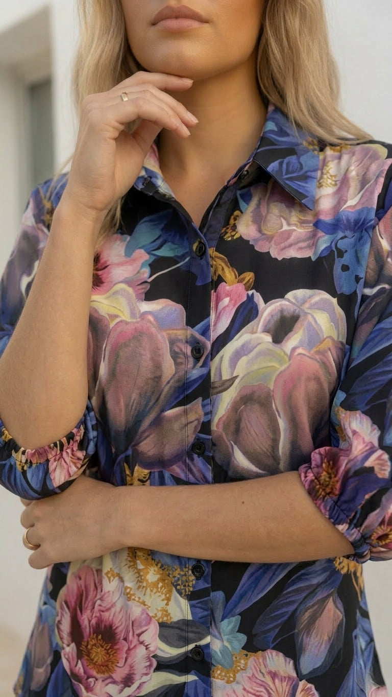 Simone Linen Shirt | Rose