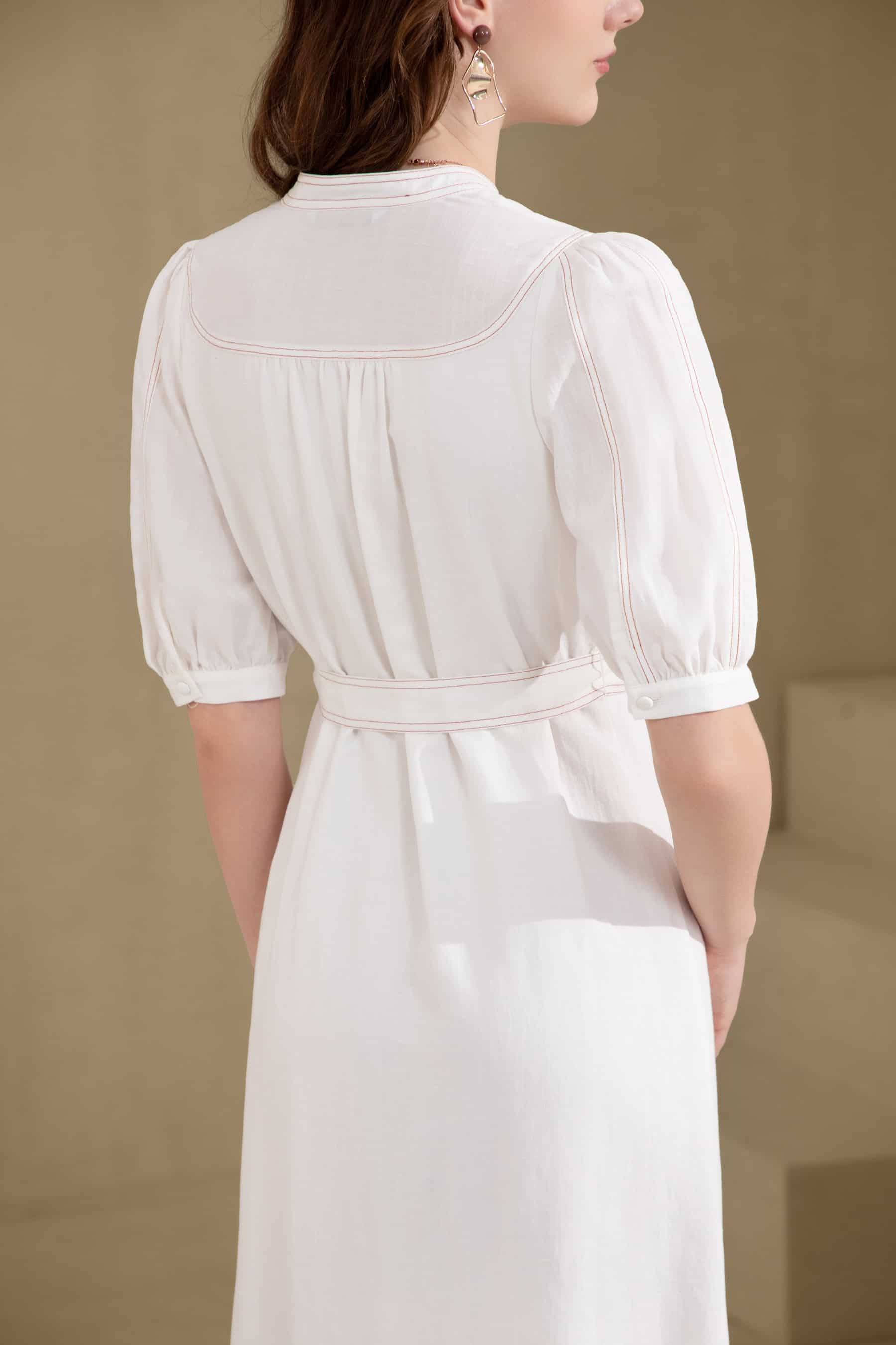 GDS Manhattan Long Linen Dress | White