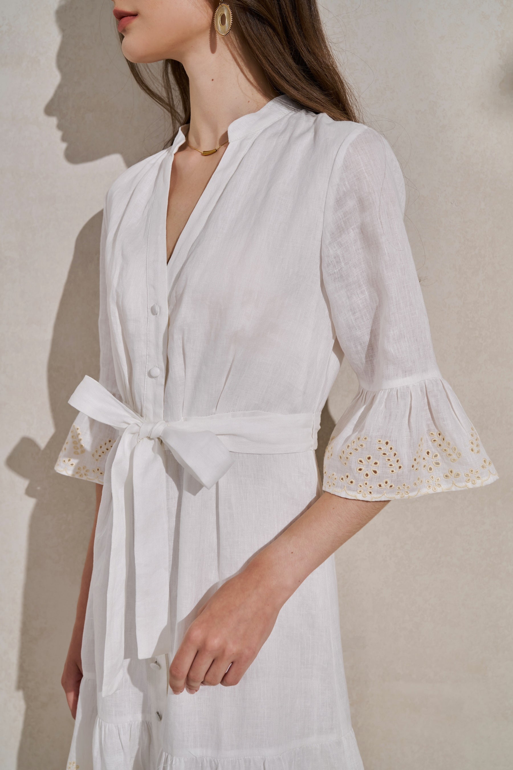 GDS Raven Linen Short Dress | White DRESSES 10 12 14 16 8 GDS L M S WHITE XL XS