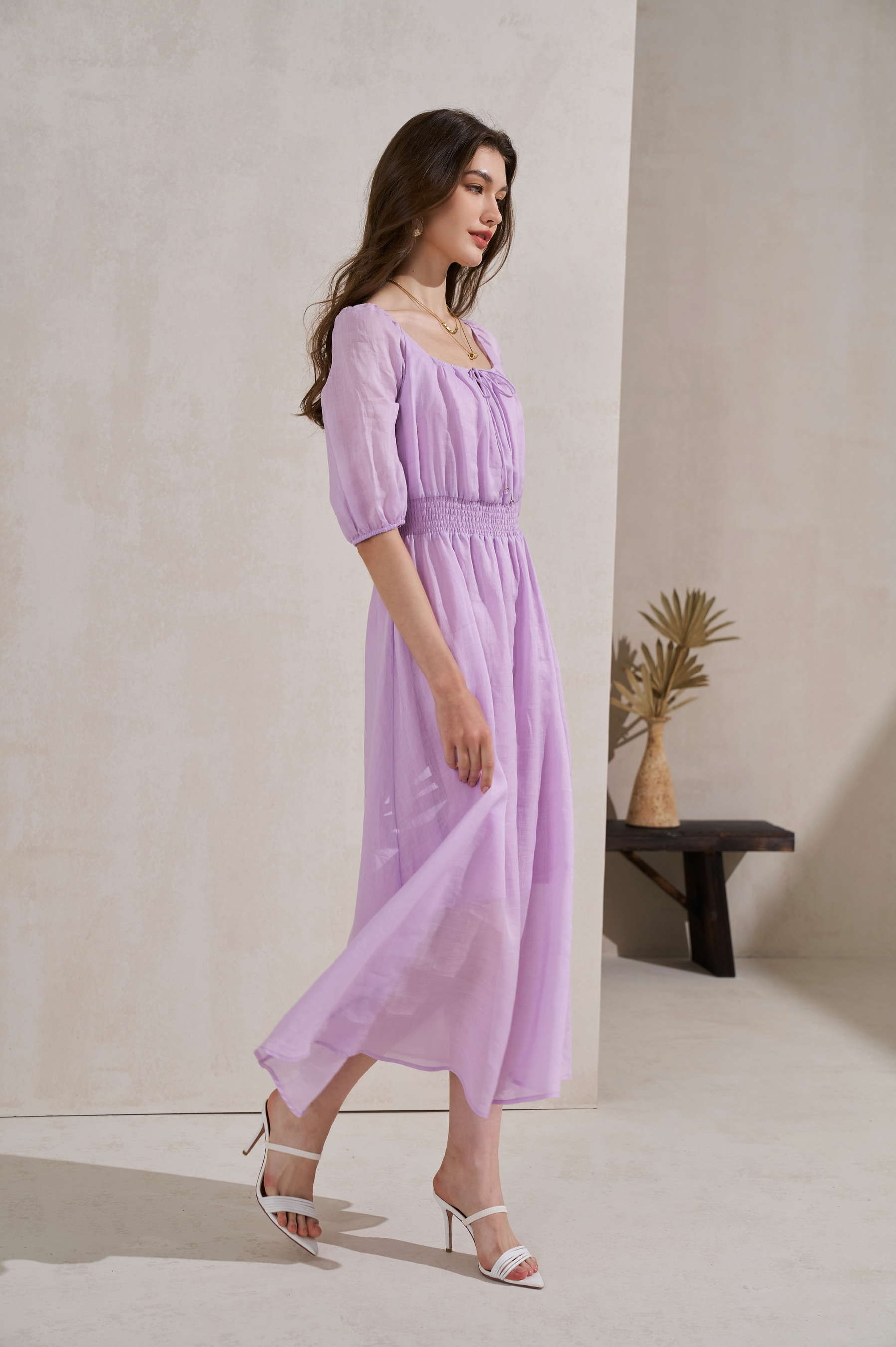 GDS Isla Linen Long Dress | Winson Orchid DRESSES 10 12 14 16 8 GDS L M S VIOLET XL XS