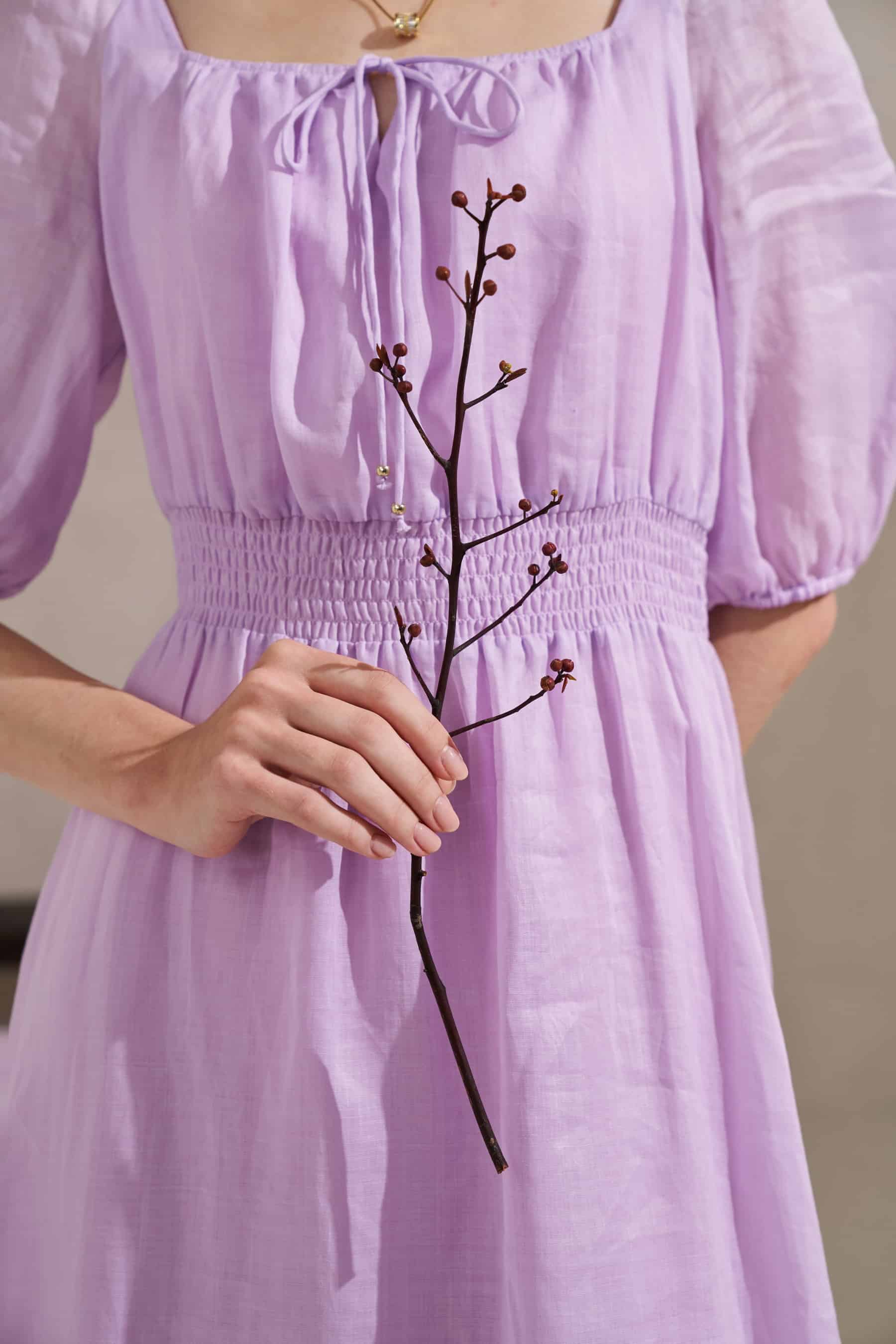 GDS Isla Linen Long Dress | Winson Orchid DRESSES 10 12 14 16 8 GDS L M S VIOLET XL XS
