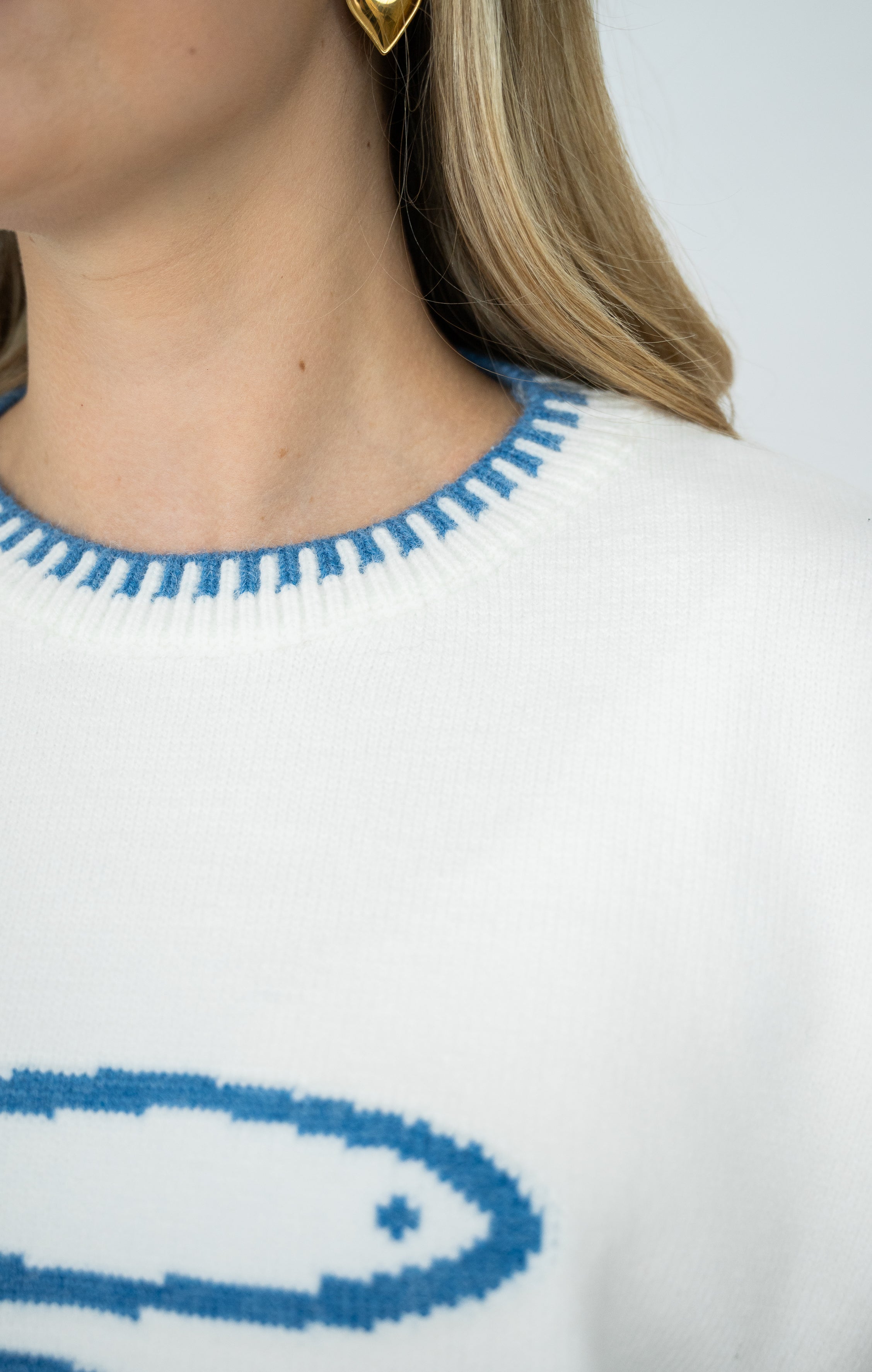 Marina Jumper | White- Blue
