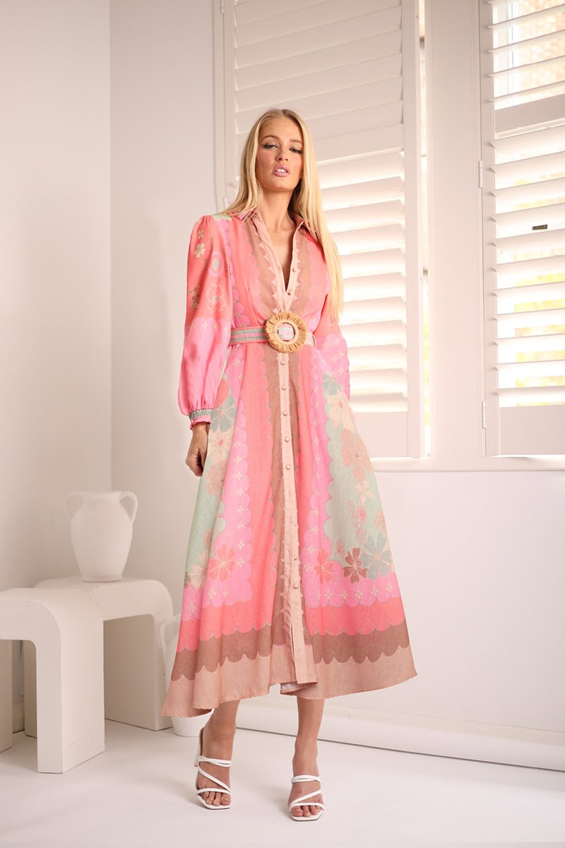 Paloma Linen Dress | Watermelon