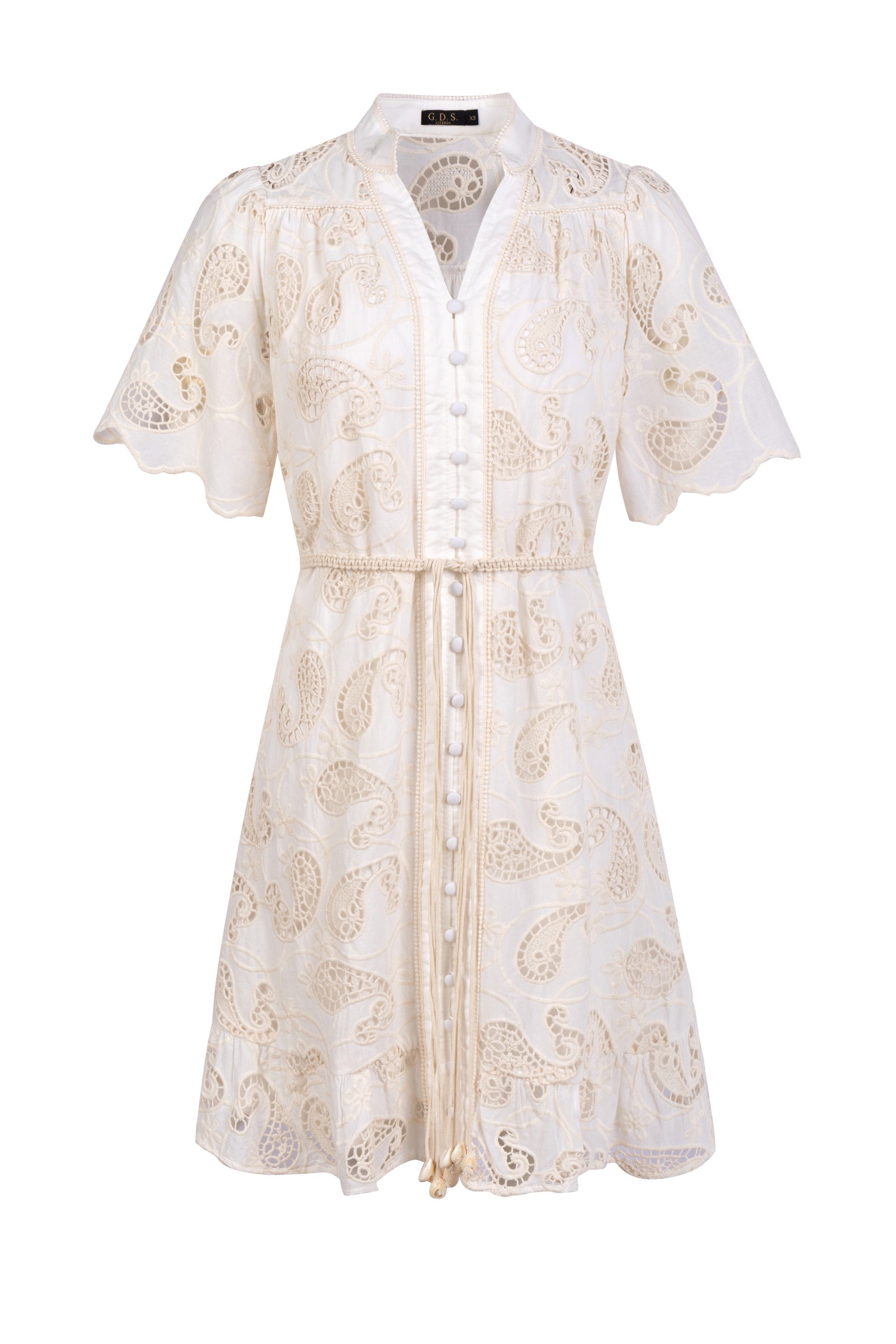 GDS Layla Embroidery Short Dress | Cannoli Cream DRESSES Catch CREAM ESS22 GDS L M S SALE XL XS