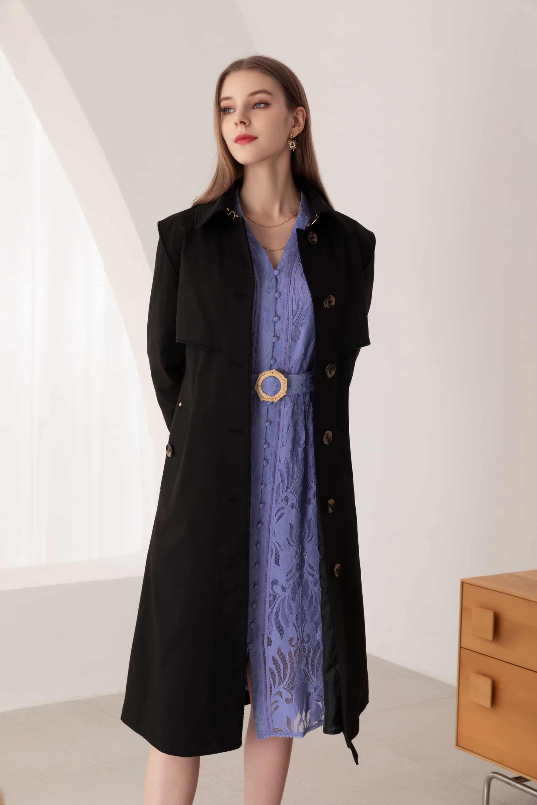 GDS Macy Trench Coat | Black COAT autumn-winter BLACK BS Catch GDS JACKETS L M S SALE 40 % WORK XL XS