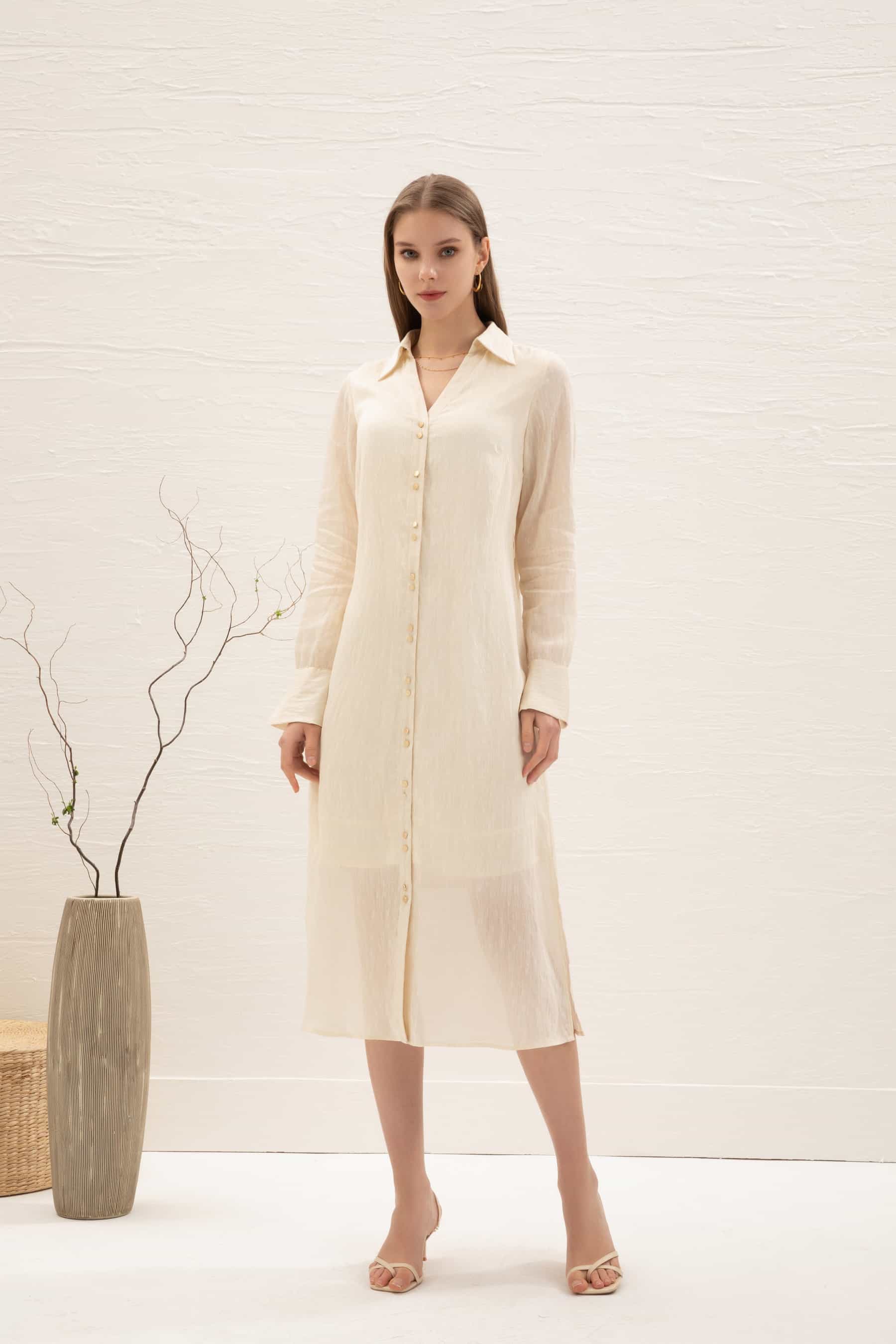 GDS Scarlette Belted Dress | Cream DRESSES autumn-winter BRUNCH Catch CREAM DRESSES GDS HOLIDAY L M RACES S SALE XL XS