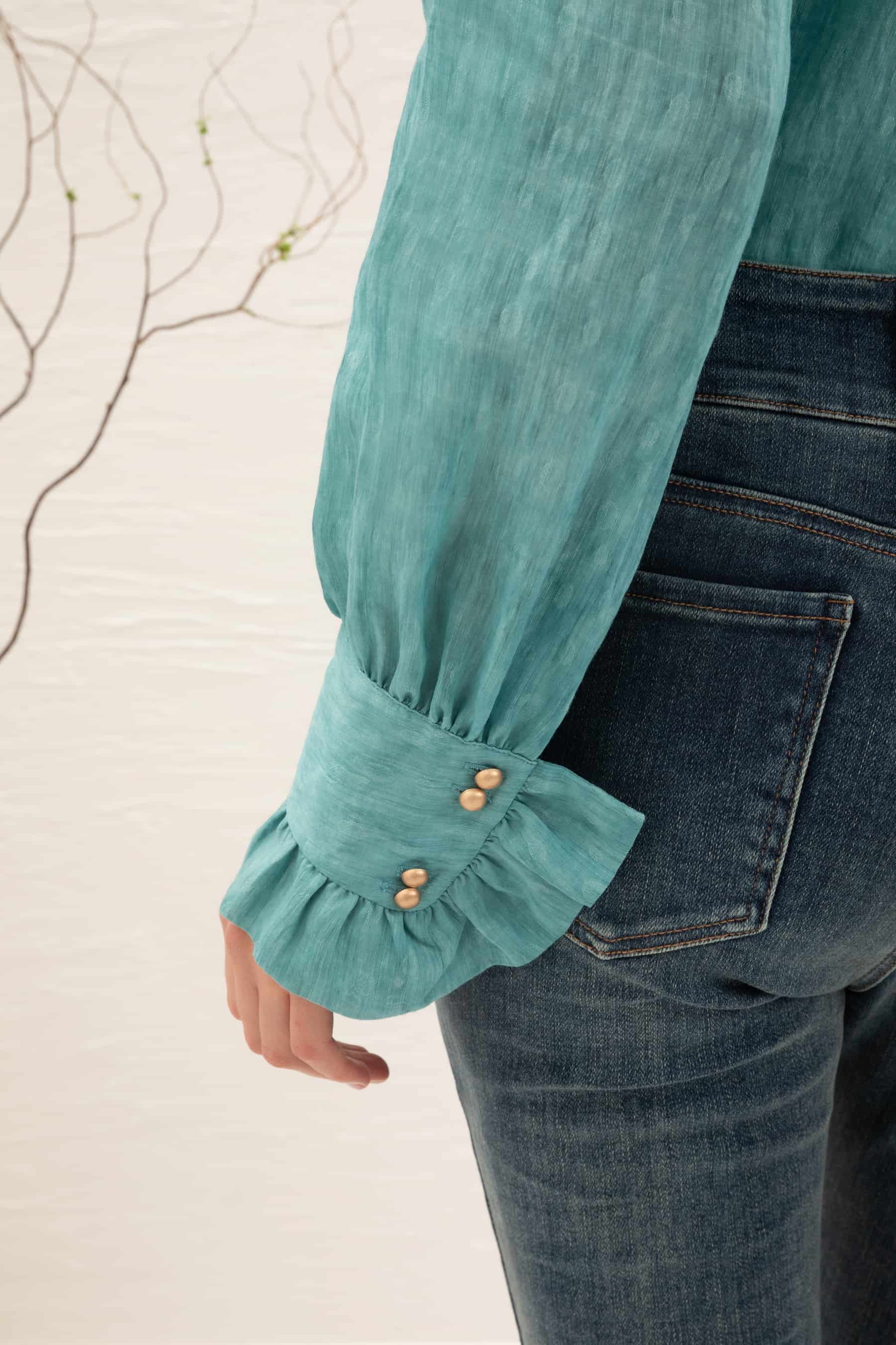 GDS Scarlette Blouse | Nile Blue BLOUSES autumn-winter BLOUSES BLUE BRUNCH CASUAL Catch GDS L M S SALE WORK XL XS