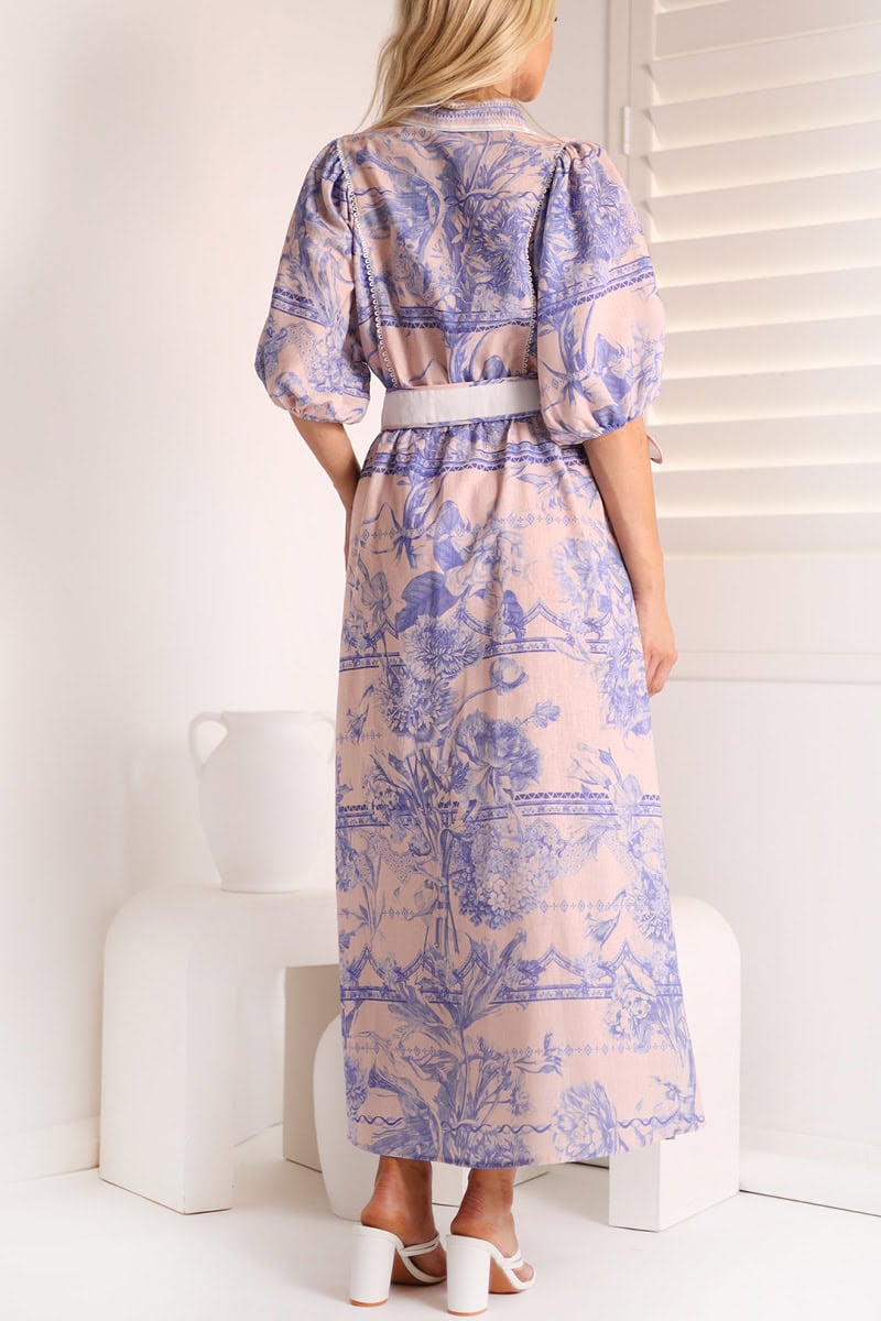 Carla Long Dress | Lilac- Blush