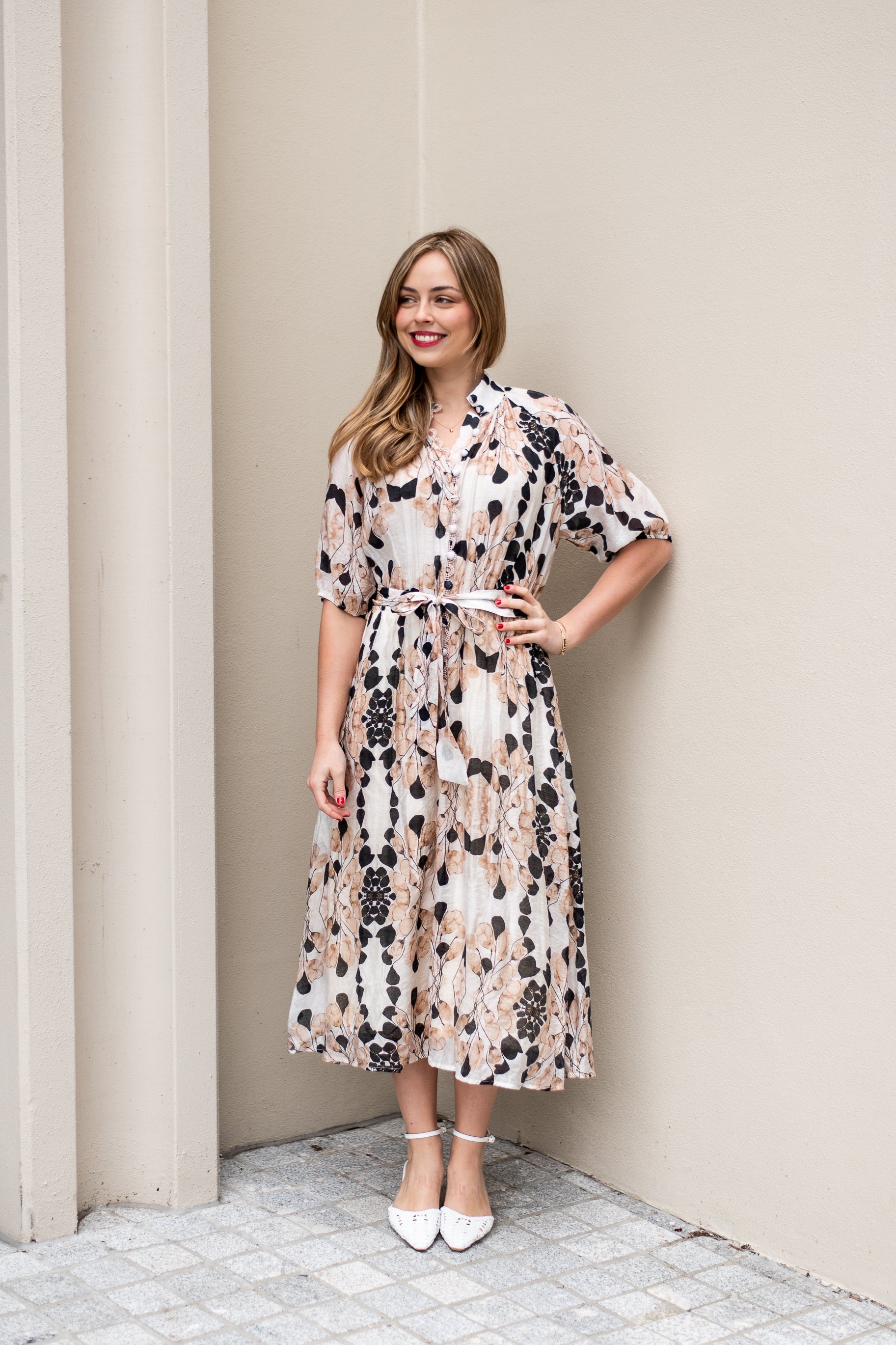 Isabella Dress  | Beige