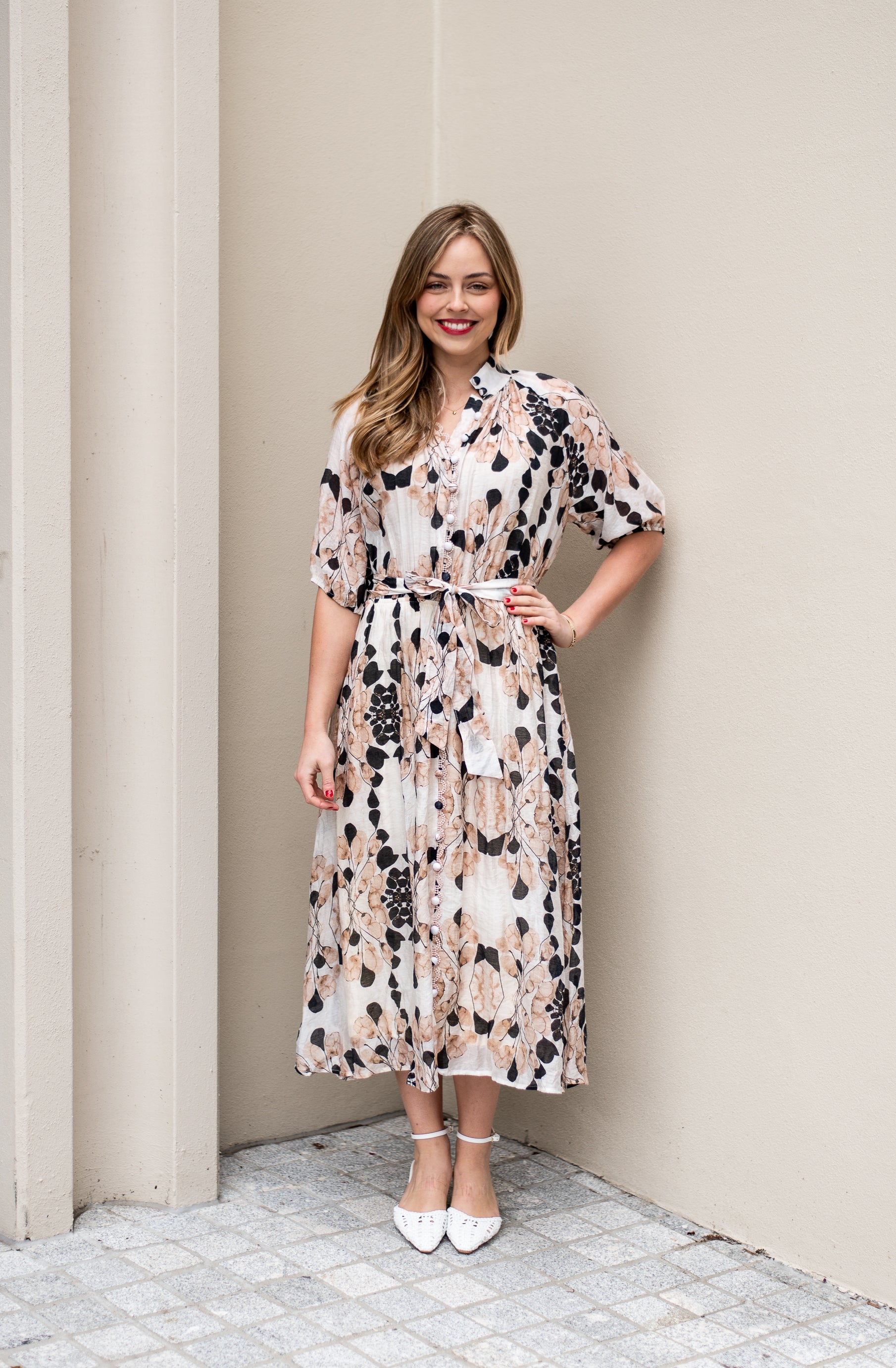 Isabella Dress  | Beige