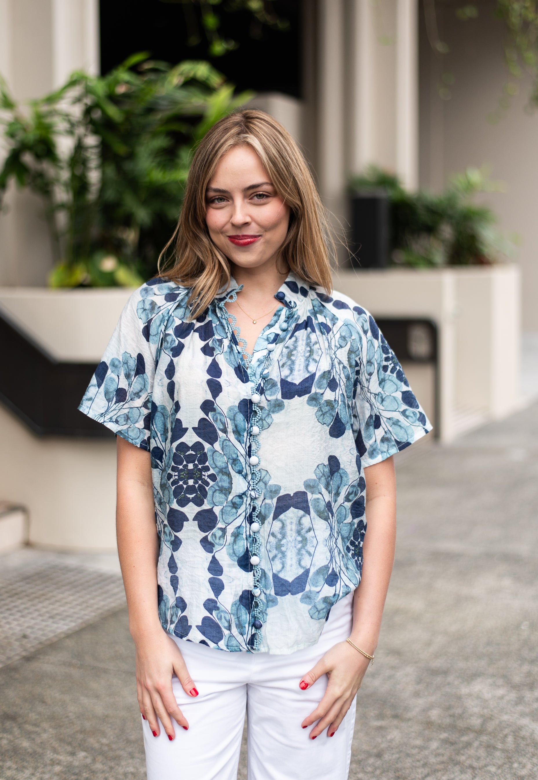 Isabella Blouse  |  Navy