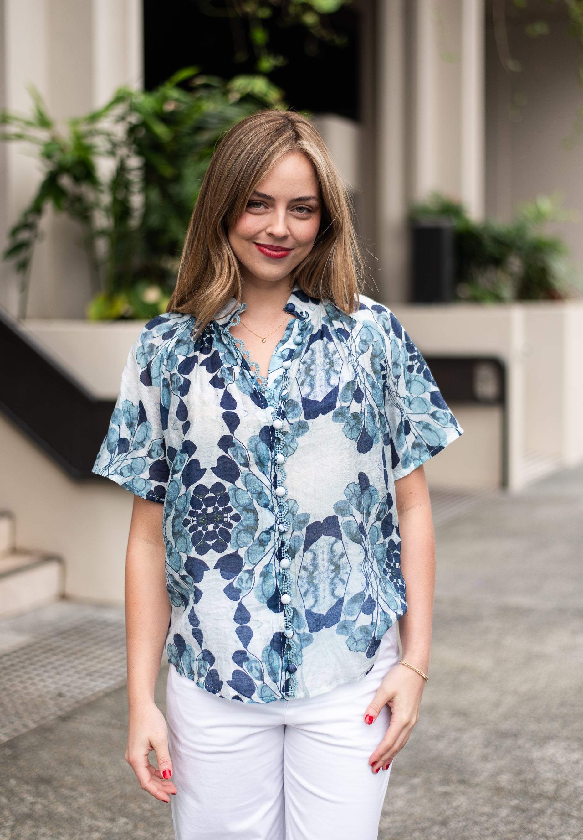 Isabella Blouse  |  Navy