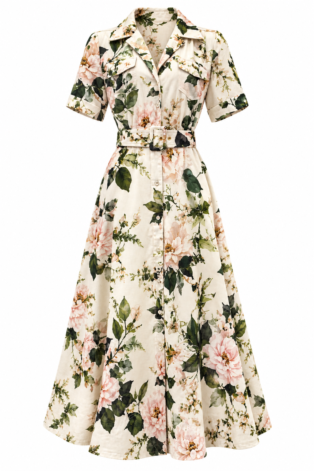 Emma  Dress  | Biege - Green
