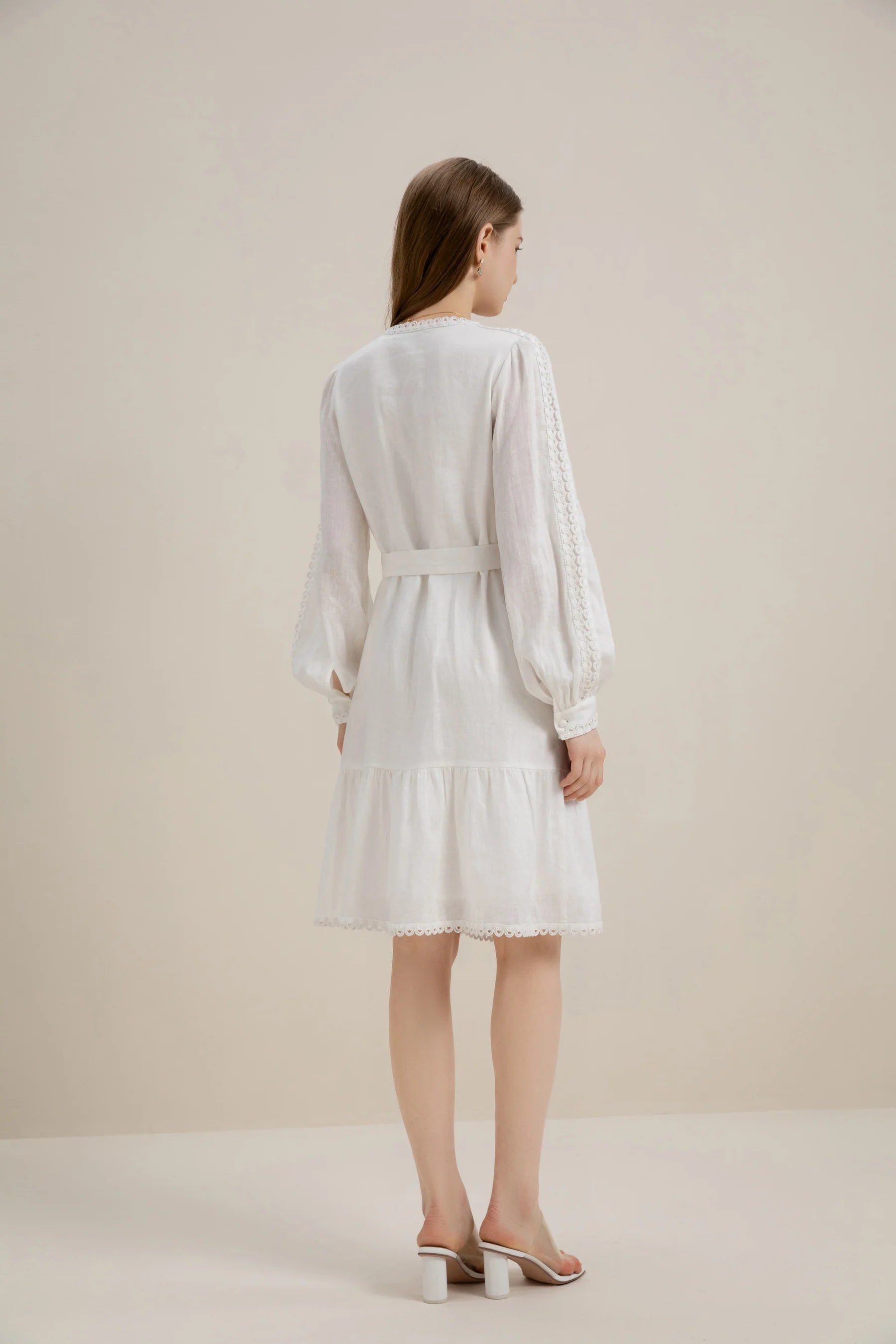 GDS Angelica Linen Short Dress |  White