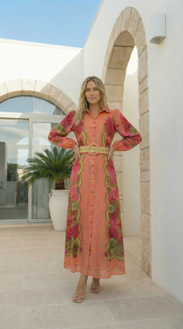 Vera Linen Dress | Melon