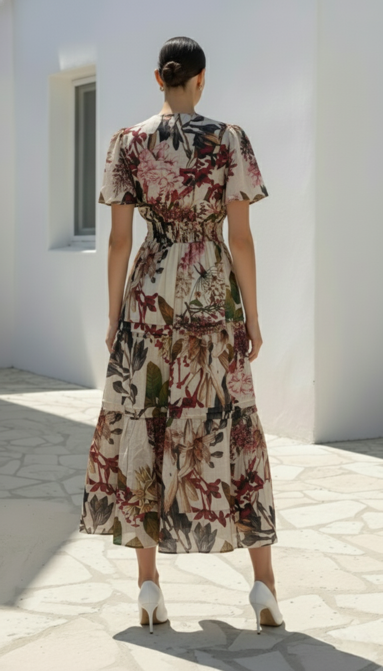 Botanical Long  Dress |  Floral