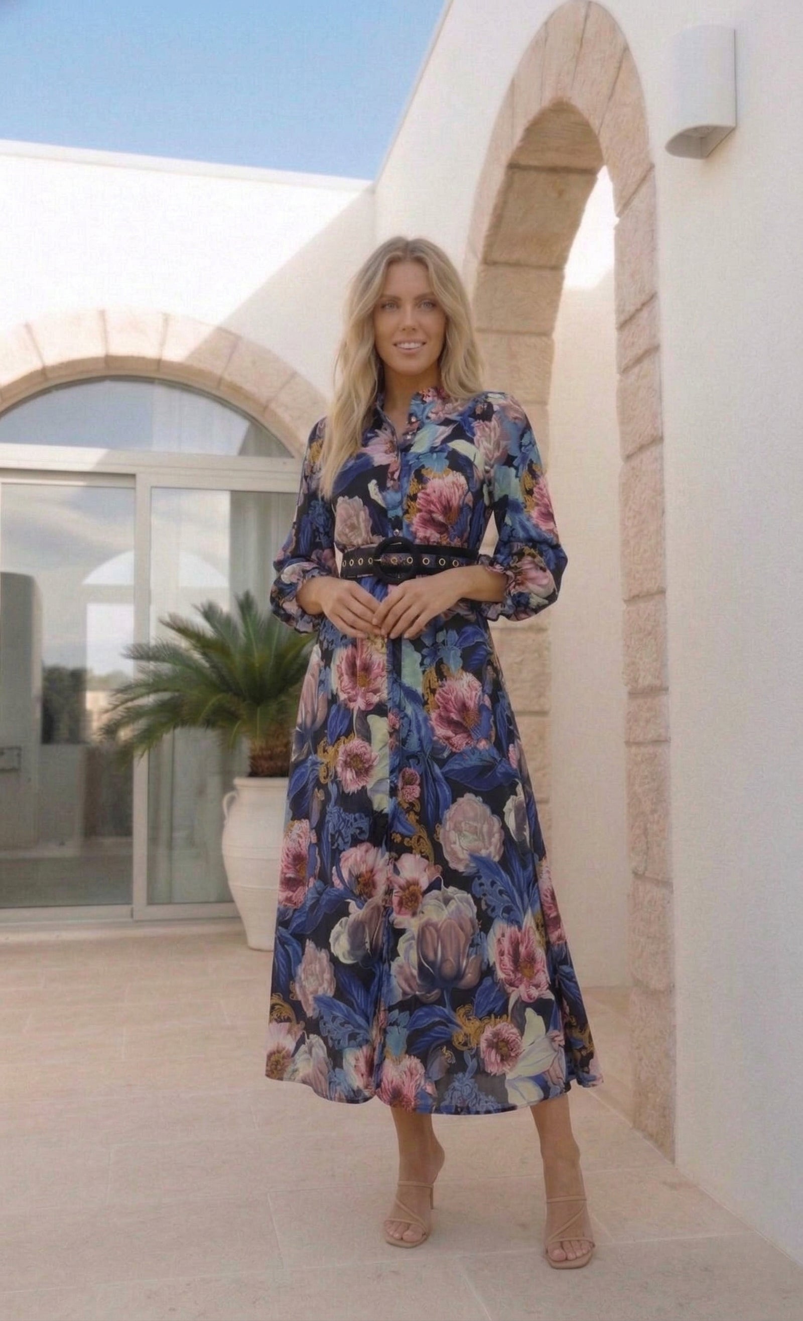 Simone  Linen  Dress  |  Rose