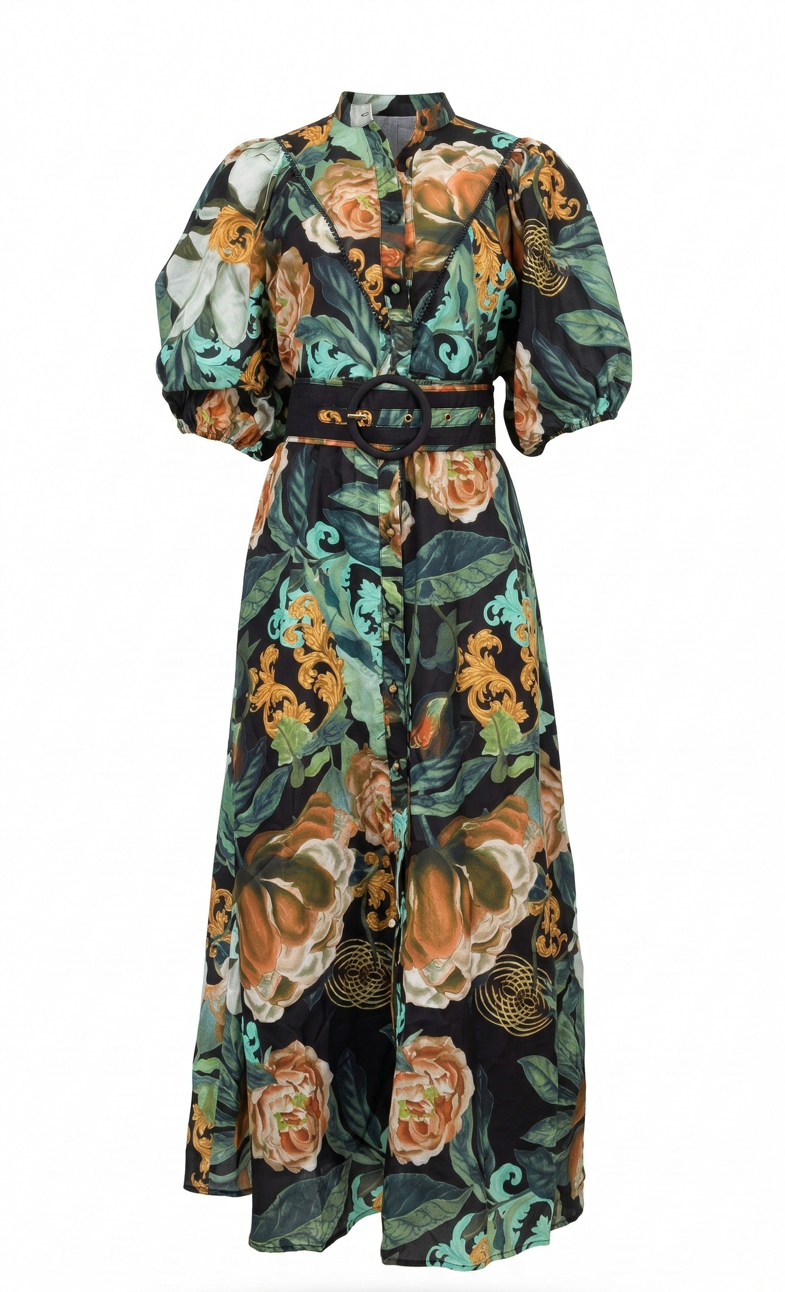 Harriet SL. Long Dress  | Black-Floral