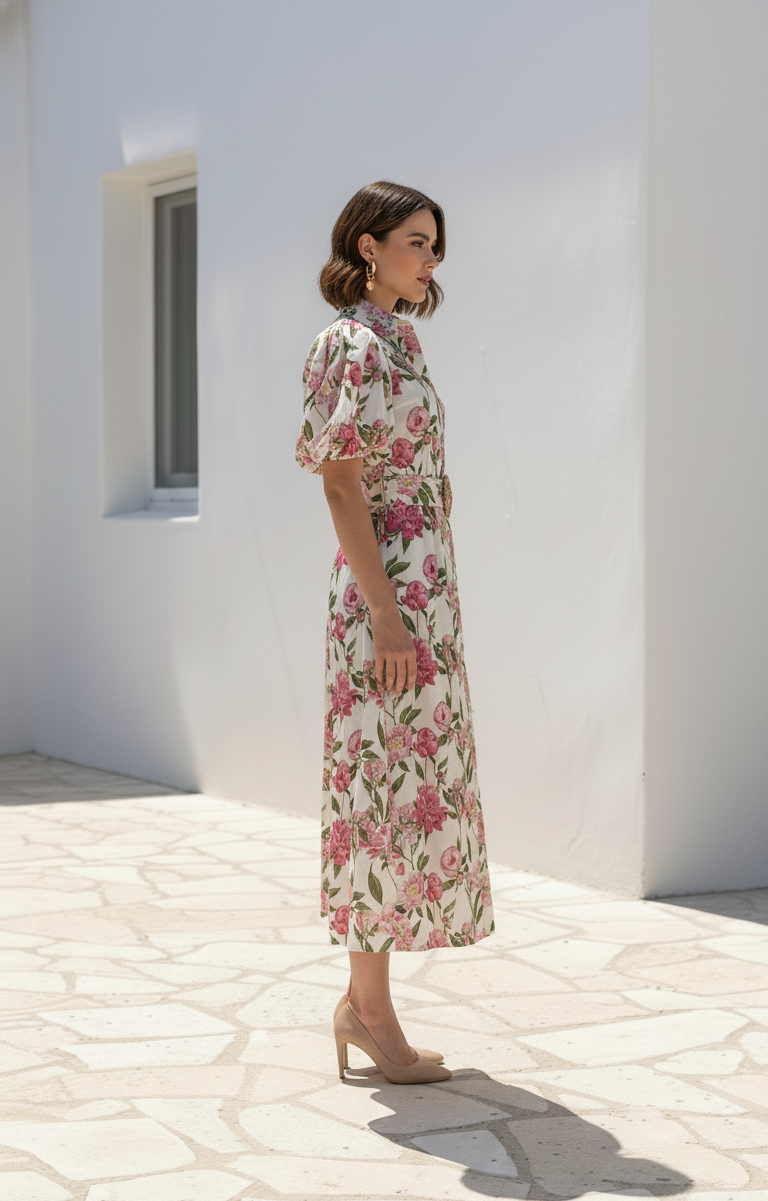 Poplin Dress  | Rose