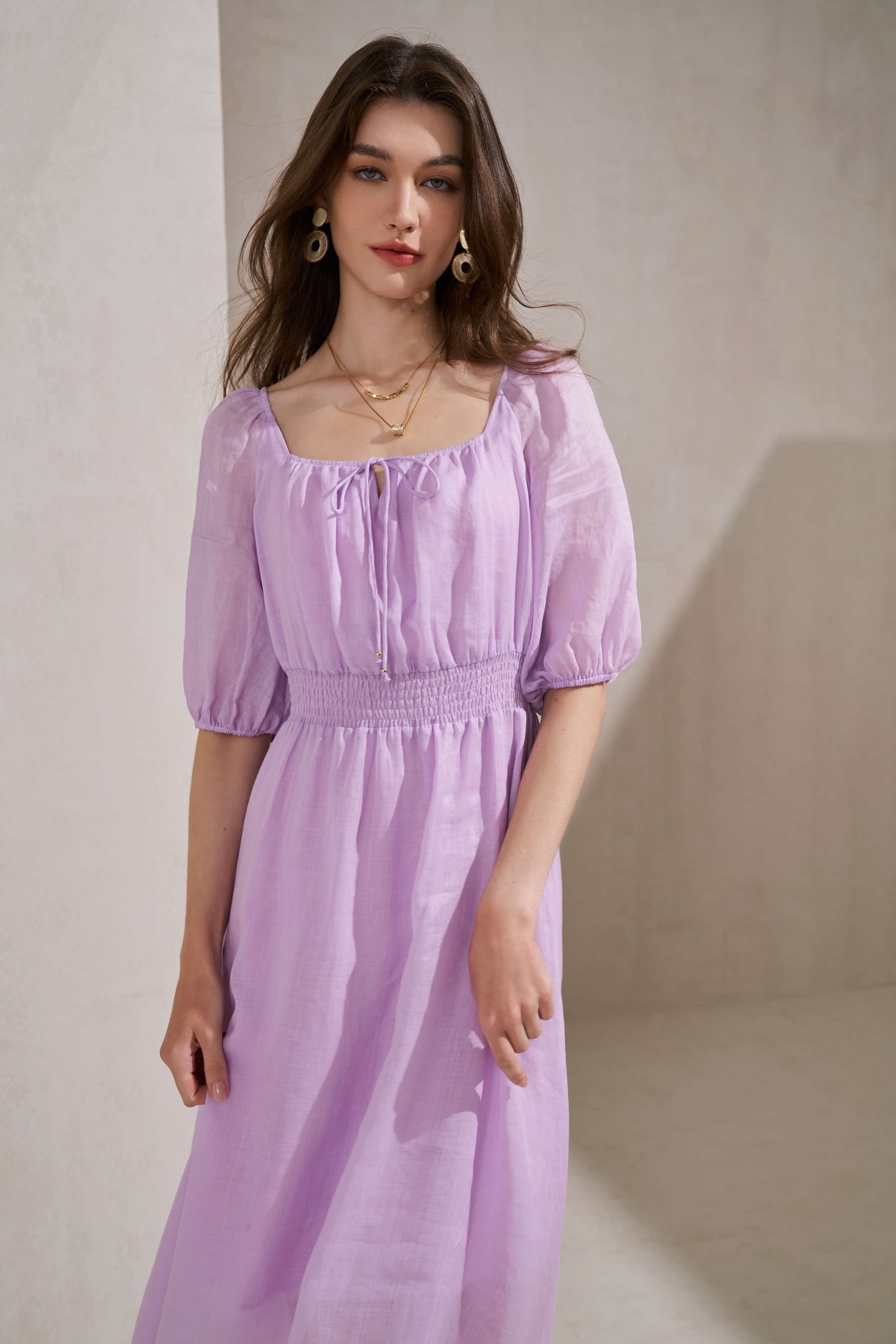GDS Isla Linen Long Dress | Winson Orchid DRESSES 10 12 14 16 8 GDS L M S VIOLET XL XS