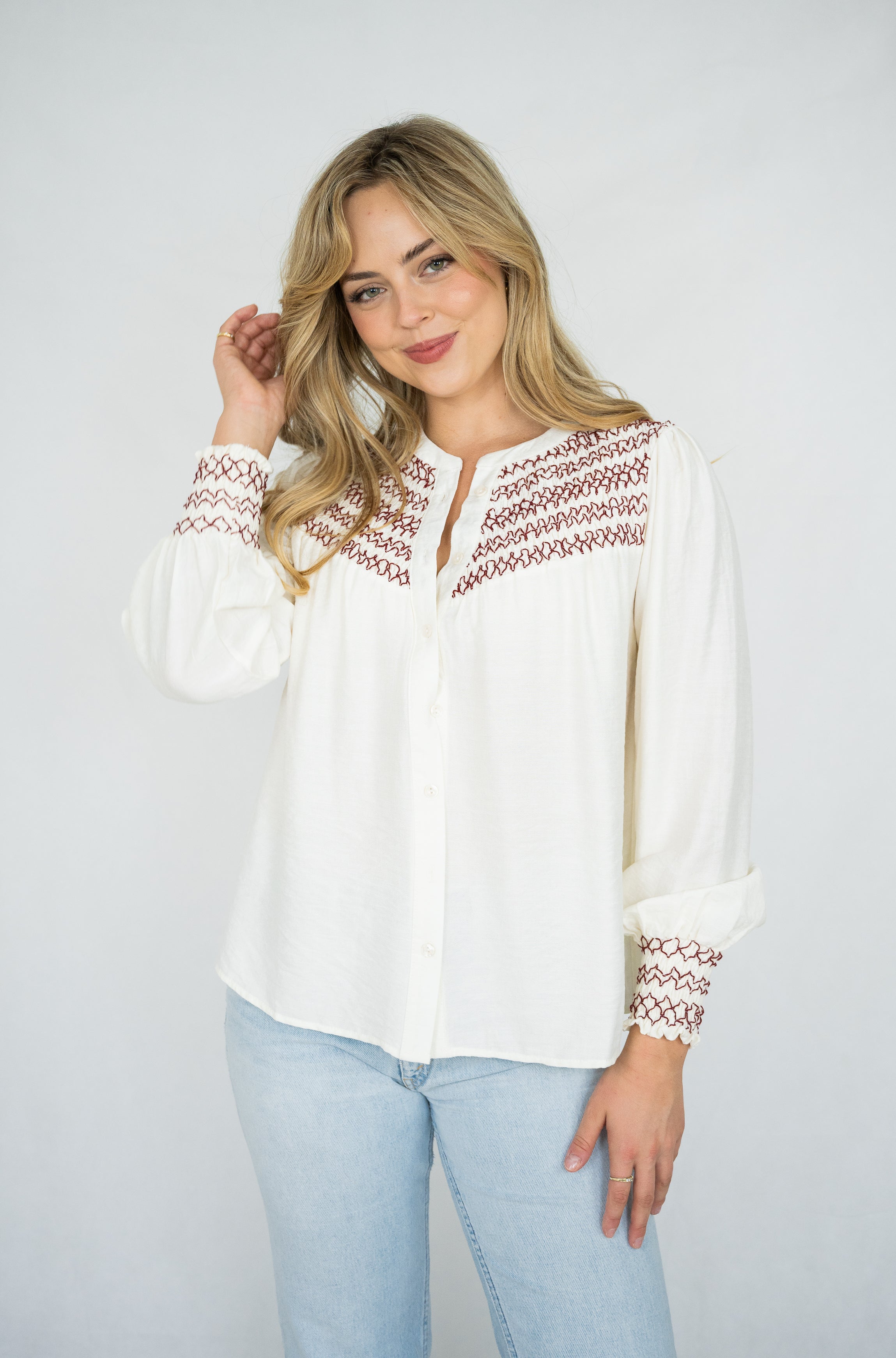 Indie Blouse | Crm-Red