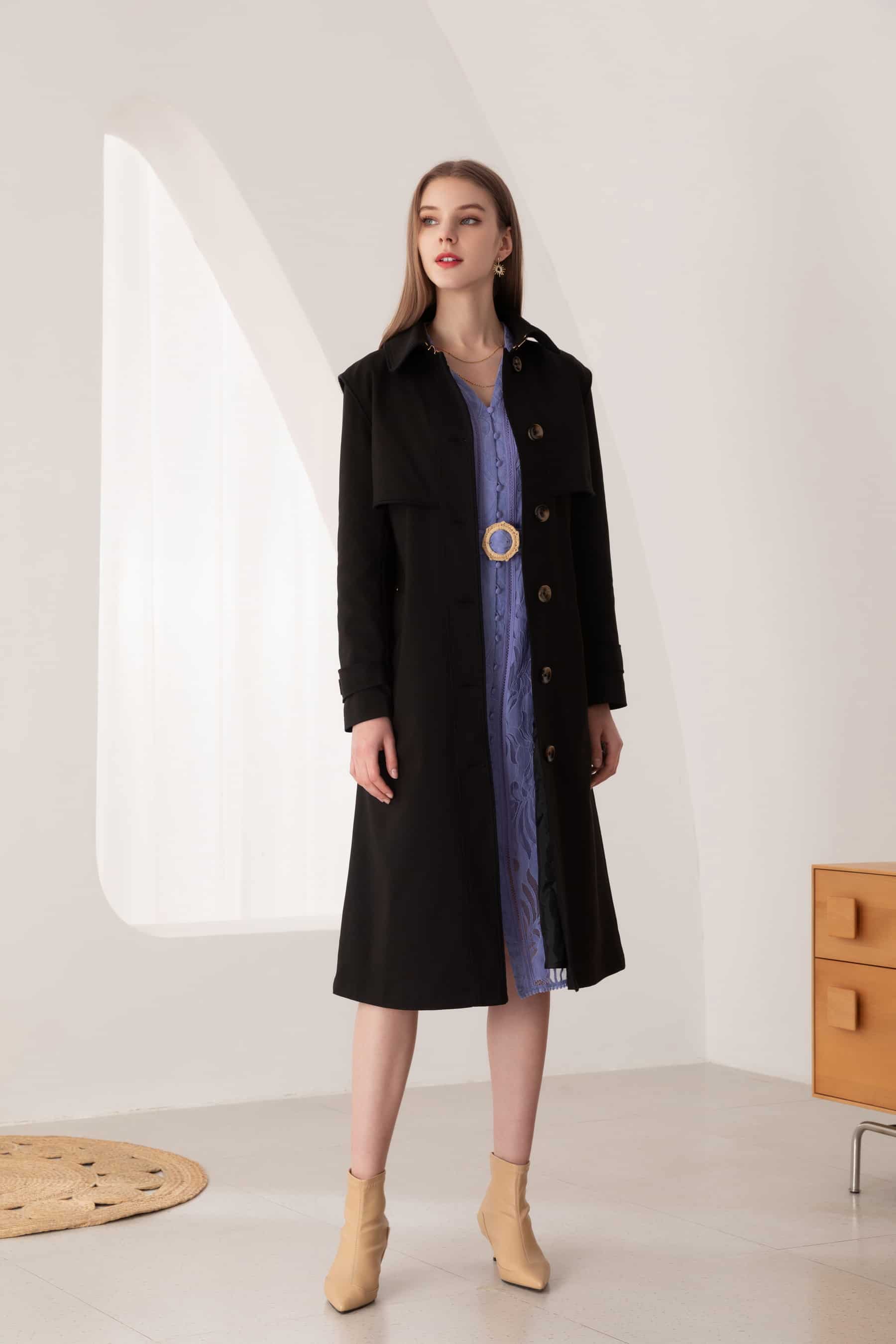 GDS Macy Trench Coat | Black COAT autumn-winter BLACK BS Catch GDS JACKETS L M S SALE 40 % WORK XL XS