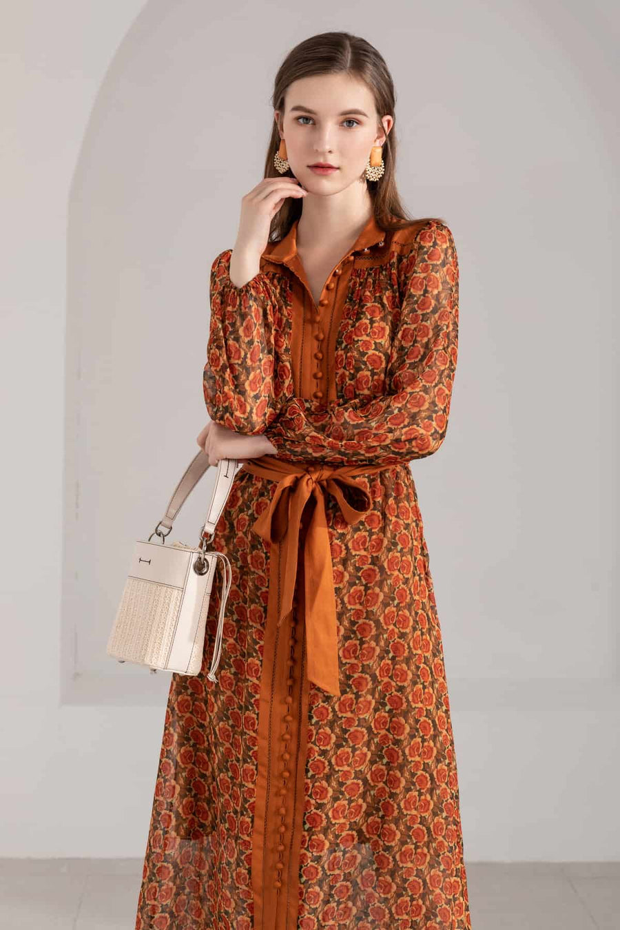 Orange snake clearance print maxi dress