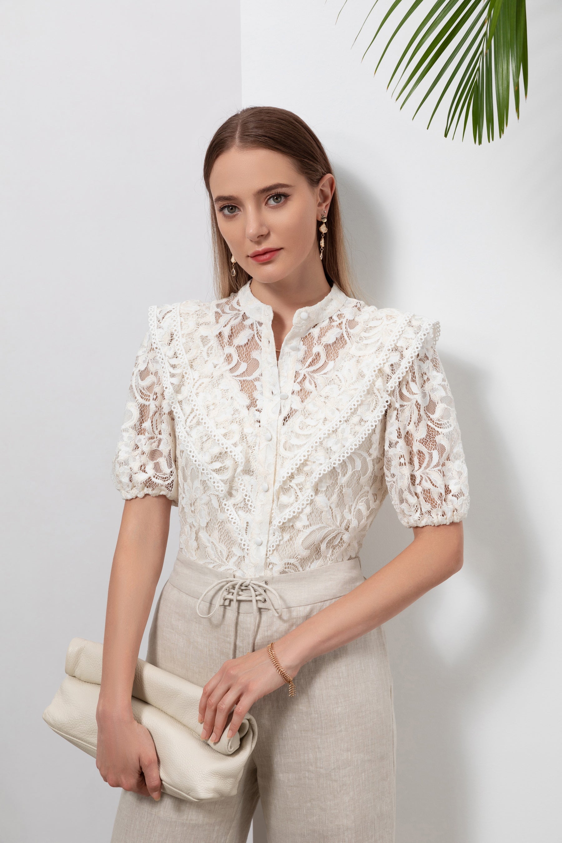 GDS Dolores Lace Blouse | White BLOUSES Catch GDS L M S SALE WHITE XL XS