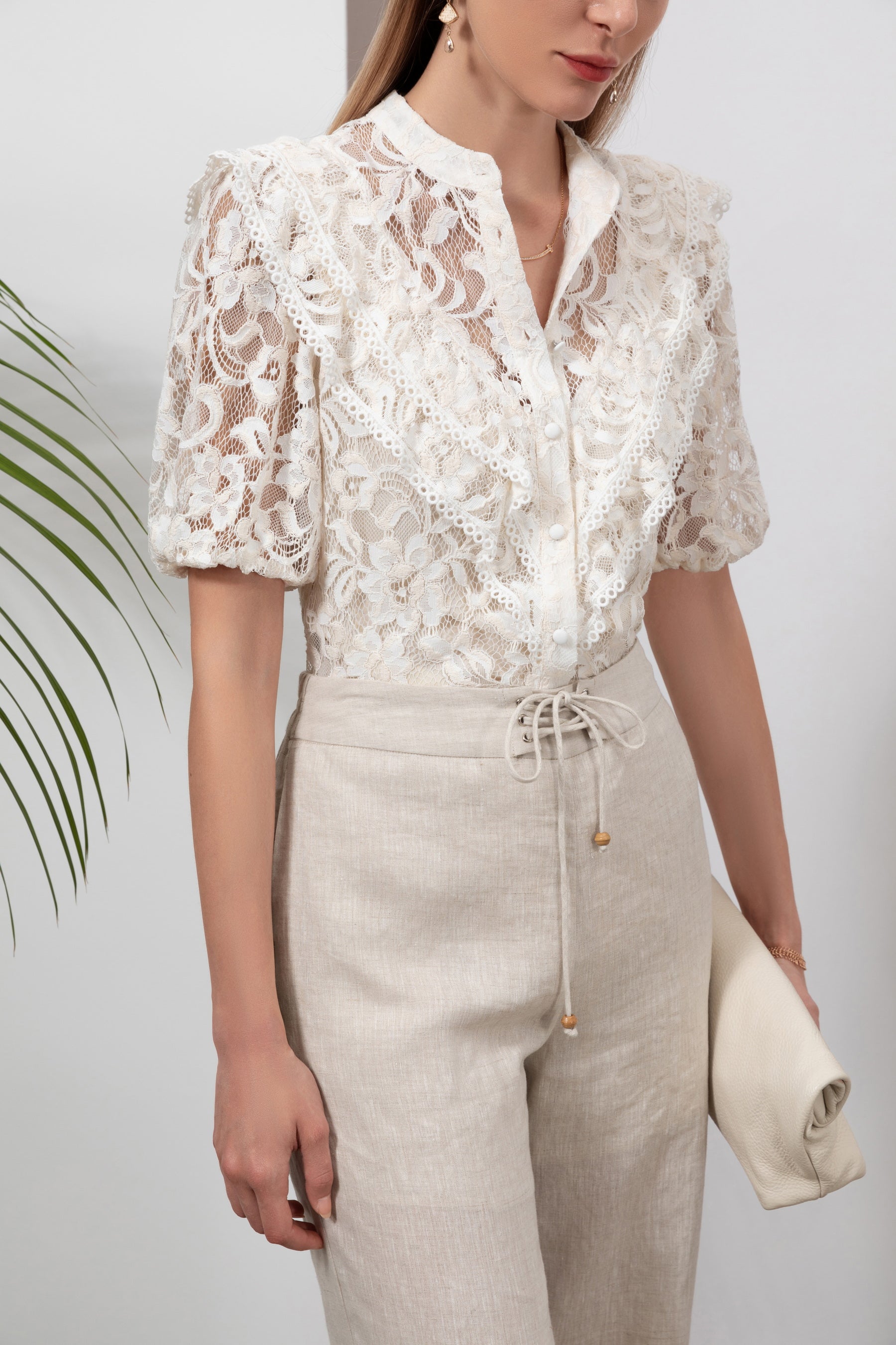 GDS Dolores Lace Blouse | White BLOUSES Catch GDS L M S SALE WHITE XL XS