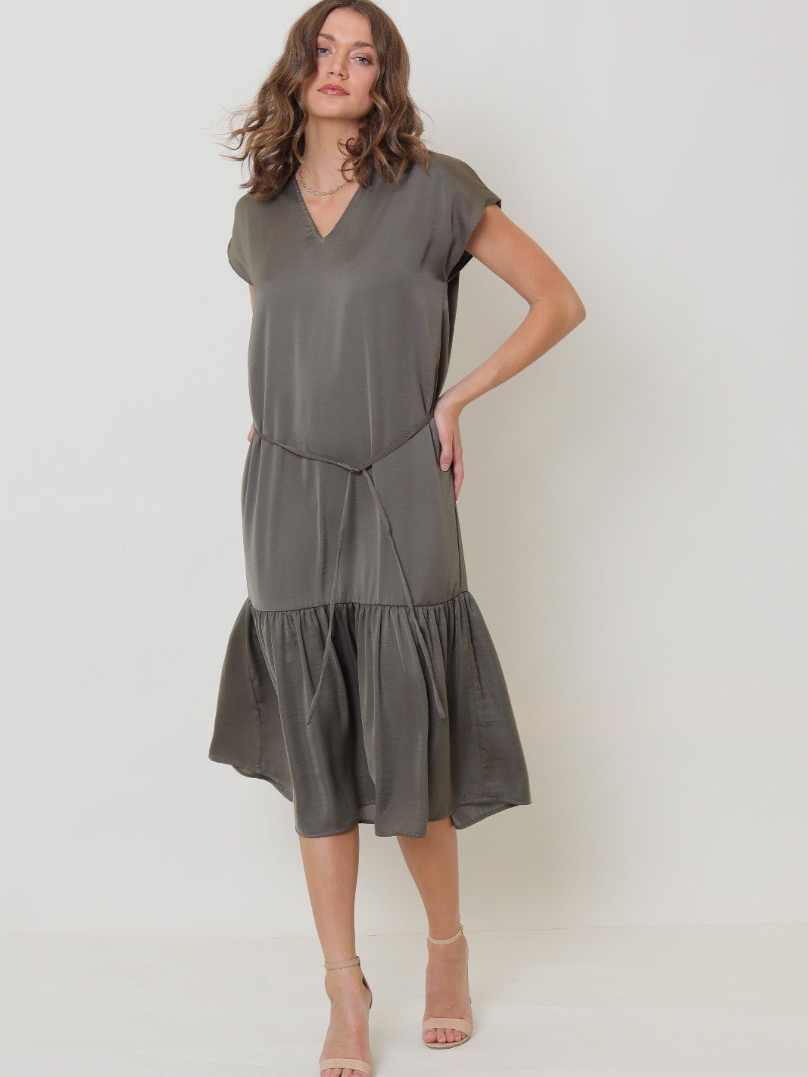 GDS Olearia Dress | Khaki DRESSES ESS22 GDS KHAKI L M S SALE 40 % XS