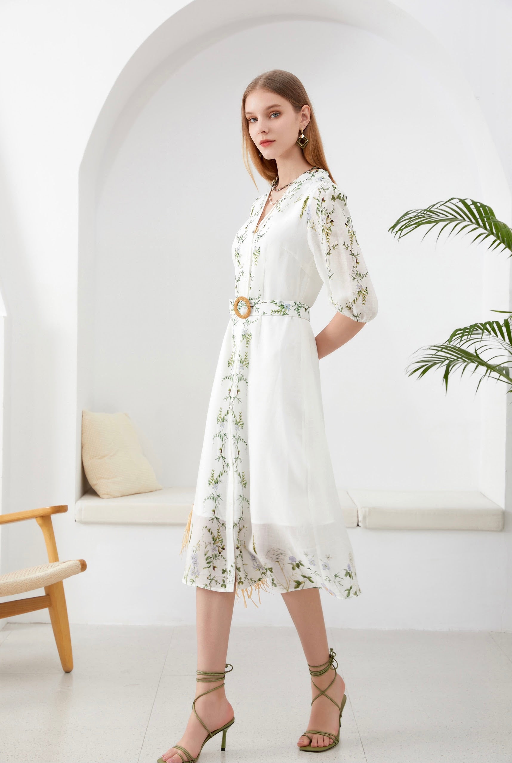 GDS Nicolette Belted Linen Dress | Mint DRESSES ESS22 GDS GREEN L M S XL XS